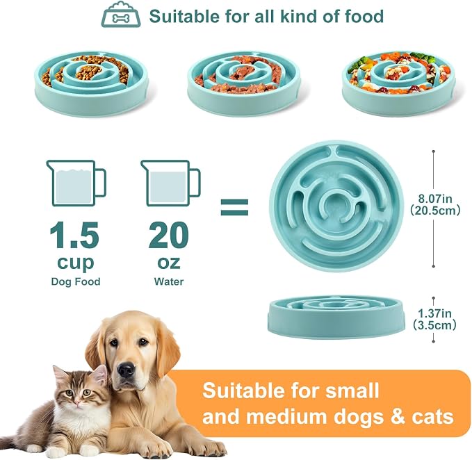 Slow Feeder Dog Bowls Puzzle Dog Bowl with Anti-Slip Slow Feeder & Non-Slip Design, Boredom and Anxiety Reducer Suitable for All Breed Dogs and Cat - Image 2
