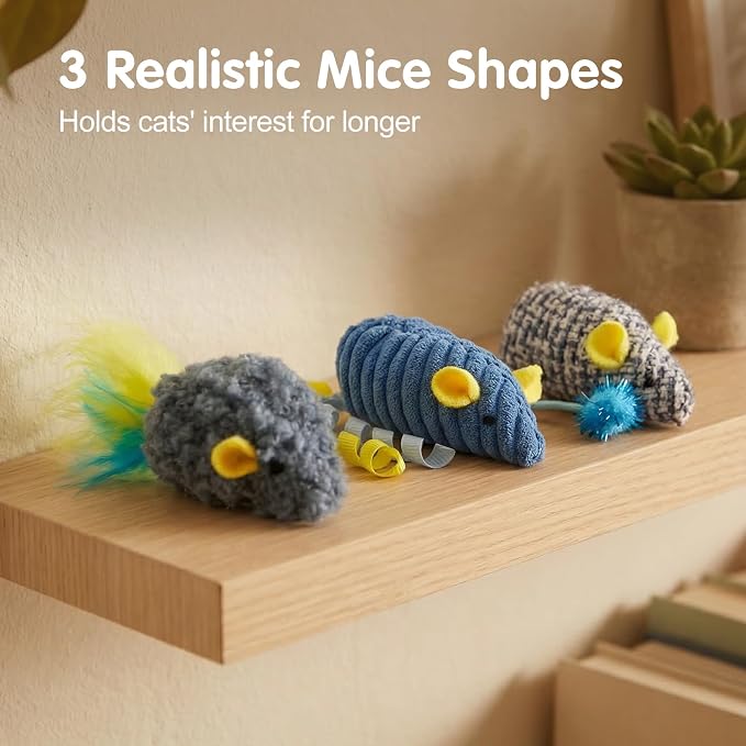 Catnip Toys (3 Pack), Cat Mouse Toys for Indoor Play, Small Interactive Cat Toys for Indoor Cats, Perfect for Single or Multi-Cat Households (Purple) - Image 6