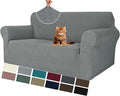 MAXIJIN Loveseat Cover Sofa Covers (55"-69"), 1-Piece Stretch Couch Covers for 2 Cushion Couch Love Seat Slipcover with Elastic Bottom for Kids,Dog (Loveseat, Diamond Pattern Light Gray) by MAXIJIN