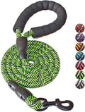 2/4/5/6 FT Dog Leash with Comfortable Padded Handle and Highly Reflective Threads for Small Medium and Large Dogs (5FT-1/2'', Black Green) by BAAPET