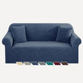 YEMYHOM Couch Cover Latest Jacquard Design High Stretch Sofa Covers for 2 Cushion Couch, Pet Dog Cat Proof Loveseat Slipcover Non Slip Elastic Furniture Protector (Medium, Begonia Leaf Navy) by YEMYHOM