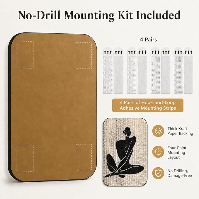 Cat Wall Scratcher, Art Cat Scratching Board for Indoor Cats | Wall Mounted Cat Scratch Pad, Water-Based Ink, Hook&Loop Strips, Floor or Wall Use, 16.7x11x1 Inch, Silent Elegance - Image 4