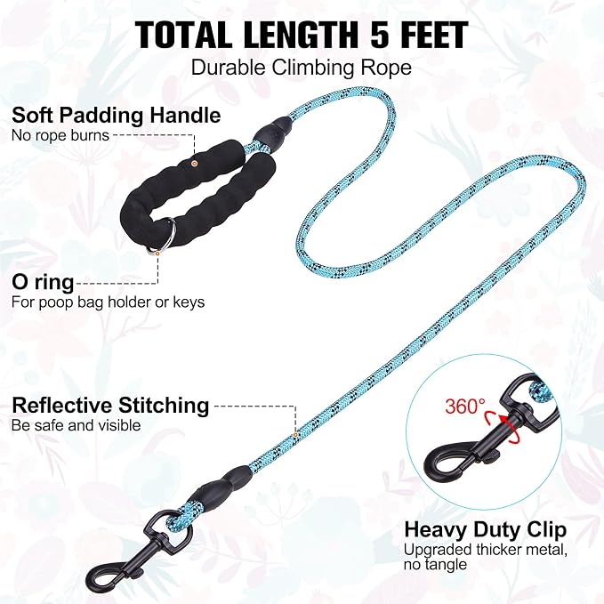 BEAUTYZOO Dog Harness Medium Sized and Leash Set,No Pull Pet Vest -Floral,M | Step-in Easy On/Off, All Season Breathable Mesh,Escape-Proof Hook & Loop,Lightweight Reflective,No Choke,Easy Walking Control - Image 4