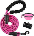 BARKBAY Dog Leashes for Large Dogs Heavy Duty Dog Leash 4/5/6 FT with Comfortable Padded Handle and Highly Reflective Threads for Medium Large Dogs Walking Training Running (5FT-1/2'',Fushcia) by BARKBAY