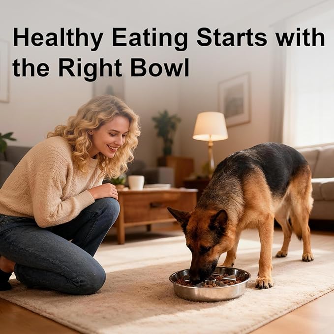Kactoily 304 Stainless Steel Slow Feeder Dog Bowls, 2.5 Cups Capacity | Non-Slip Metal Dog Slow Feeder Bowl, Raised Design for Slow Eating & Digestive Health - Perfect for Medium Large Dogs - Image 3