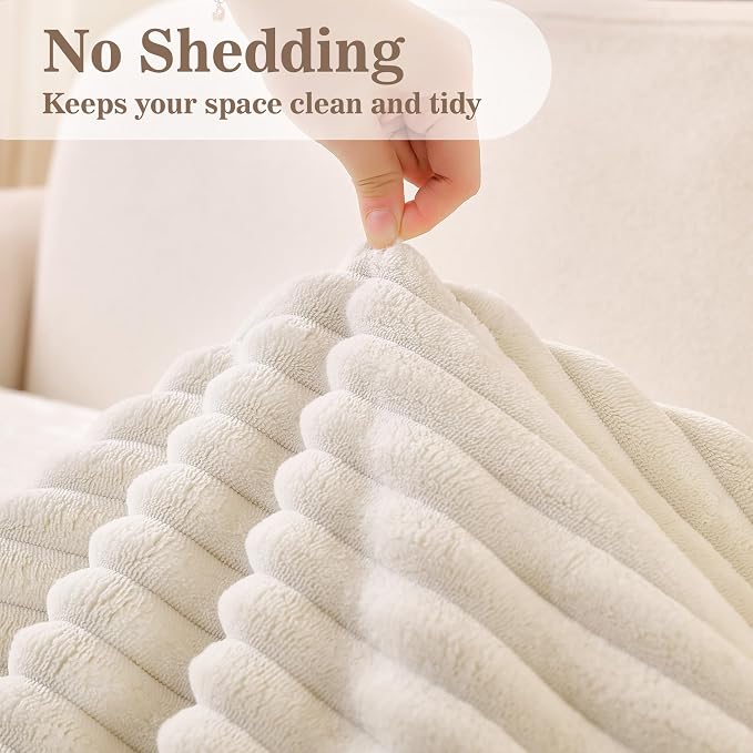 MYSKY HOME 100% Waterproof Couch Cover, Couch Covers for Sofa, Non Slip Couch Covers for 2 Cushion Sofa Pet Friendly, Sofa Covers Washable Slipcovers Dog Couch Cover Protector, Off White, 35"x63" - Image 6