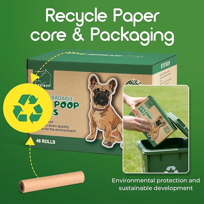 ATIFBOP Biodegradable Dog Poop Bags 720 Count, 48 Rolls Scented Dog Waste Bags, Leak Proof Extra Thick Refill Rolls, Lemon Scented Poop Bags for Dogs - Image 6