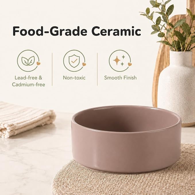 Havniva Ceramic Dog Bowls, Dog Food and Water Bowl Set, Dog Water Bowl | 8.3” Ceramic Dog Food Bowls with Non-Slip Rubber Base, Large Capacity, Dog Feeding Bowls for Large Dogs - Image 3
