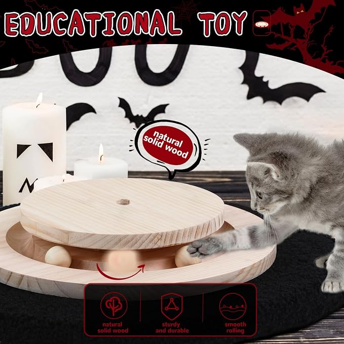 Cat Scratching Posts for Indoor Adults,45'' Tall Heavy Duty Tree Tower | 3.5'' Diameter Sisal Rope Artificial Plants Black Scratcher Interactive Ball Toys for Interior Decoration - Image 4