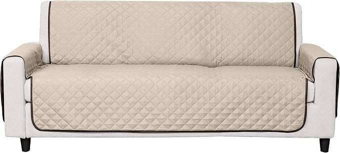 Furhaven Water-Resistant & Reversible Sofa/Couch Cover Protector for Dogs, Cats, & Children - Two-Tone Pinsonic Quilted Living Room Furniture Cover - Espresso/Clay, Sofa - Image 5