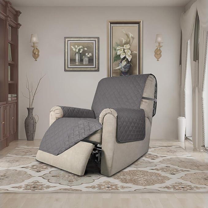 Easy-Going Reversible Couch Cover, Recliner 19 in, Gray/Gray | Machine Washable Slipcover For Dogs, Water Resistant Furniture Mat For Living Room, Non-Slip Sofa Cover, Pet Friendly - Image 2