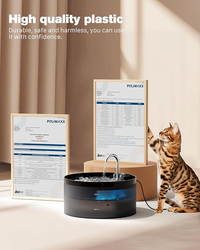 Cat Water Fountain: 108oz/3.2L Cat Fountain Super Silent Pet Drinking Dispenser - Water Fountains for Kitty Indoor - Quiet Pump and Faucet Design - Suitable for Cats and Dogs - BEMOONY | BPA-Free Pet Water Fountain - Water Fontains for Cats Indoor - Su... - Image 5