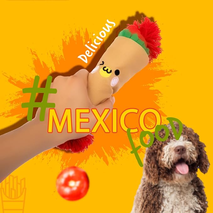 lilfrd Burrito Snuffle Mat Dog Toy, Squeaky Crinkle Rope Puzzle Taco Toy | Treat Dispensing, Boredom Relief, Suitable for Small Medium Dogs - Image 7