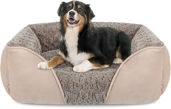 X-Large Dog Bed for Large Medium Small Dogs Rectangle Washable Dog Bed, Orthopedic Dog Bed, Soft Calming Sleeping Puppy Bed Durable Pet Cuddler with Anti-Slip Bottom XL(35"x25"x10") by INVENHO