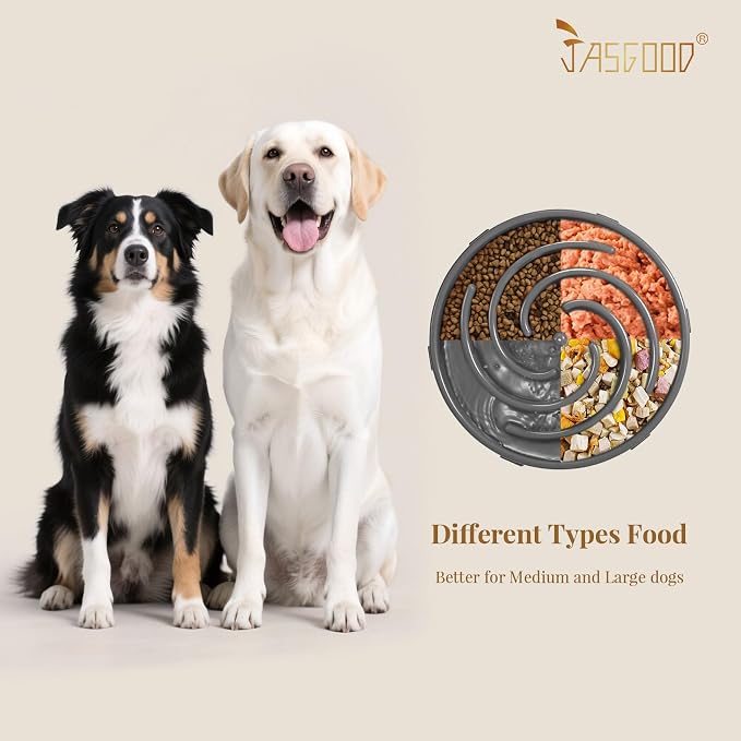 JASGOOD Slow Feeder Bowl for Large Dogs, Anti-Gulping, Prevents Bloat & Choking - Image 4
