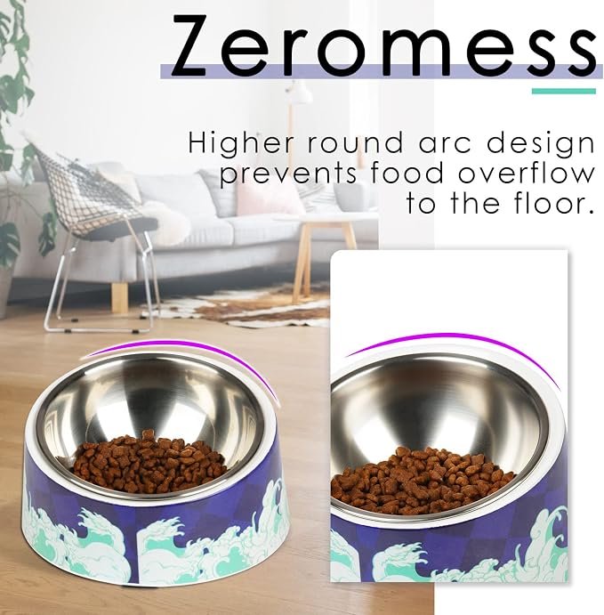 Super Design Mess Free 15° Slanted Bowl for Dogs and Cats, Tilted Angle Bulldog Bowl Pet Feeder, Non-Skid & Non-Spill, Easier to Reach Food - Image 5