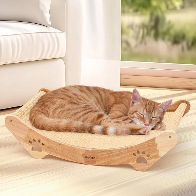 KEDAO Sisal Cat Scratcher Bed Scratching Posts for Indoor Cats Hammock Adults Kitty Curls Cat Scratcher Wooden Cats Furniture Scratching Pad by NOSEGUARD
