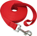 Nylon Training Dog Leash for Small Medium Large Dogs, 15ft 20ft 30ft 50ft Long Leash Dog/Puppy Lead for Obedience Recall Training, Camping (1" x 20ft, Red) by MANDAO
