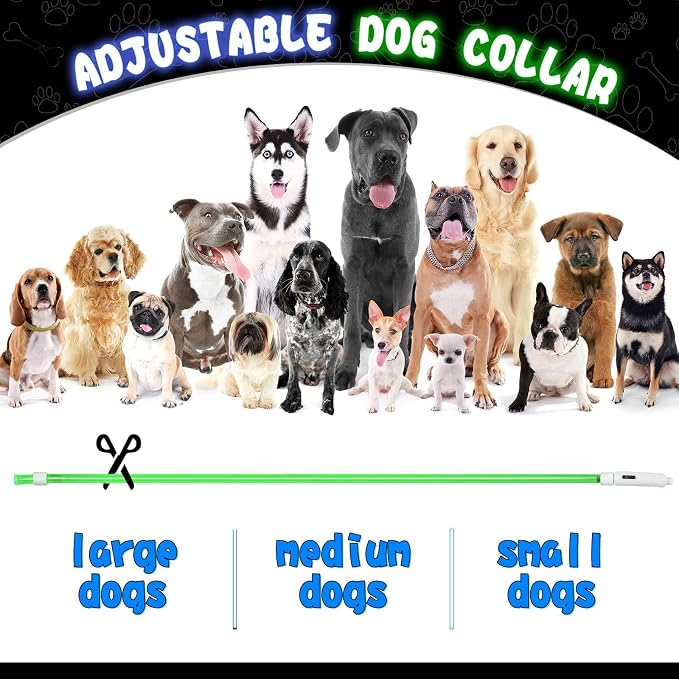 Frienda 4 Pcs LED Dog Collars, USB Rechargeable,Classic Style,Green, Blue | Dog Necklace Collars, Doggy Light Collar for Night Walking, Adjustable Safety Lamp Pet Collars for Large Medium Small Puppy - Image 7