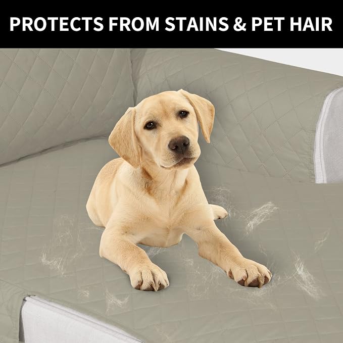 Easy-Going Reversible Couch Cover, Chaise Lounge, Beige/Beige | Machine Washable Slipcover For Dogs, Water Resistant Furniture Mat For Living Room, Non-Slip Sofa Cover, Pet Friendly - Image 4