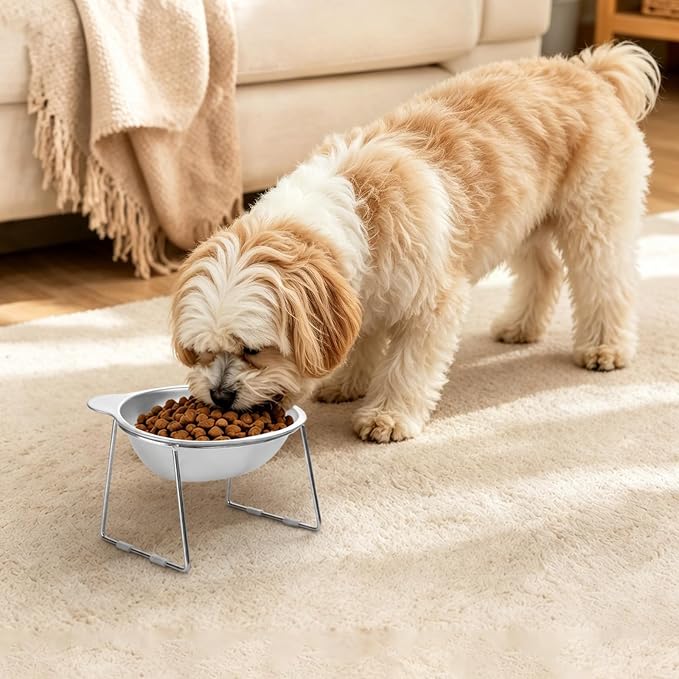 3 Pack Elevated Cat Bowls for Small Cats & Dogs, 15° Tilted Stainless Steel Raised Food Water Bowls, Whisker Fatigue Friendly Pet Dishes with Non-Slip Feet, Dishwasher Safe, 5.9 Inch - Image 7