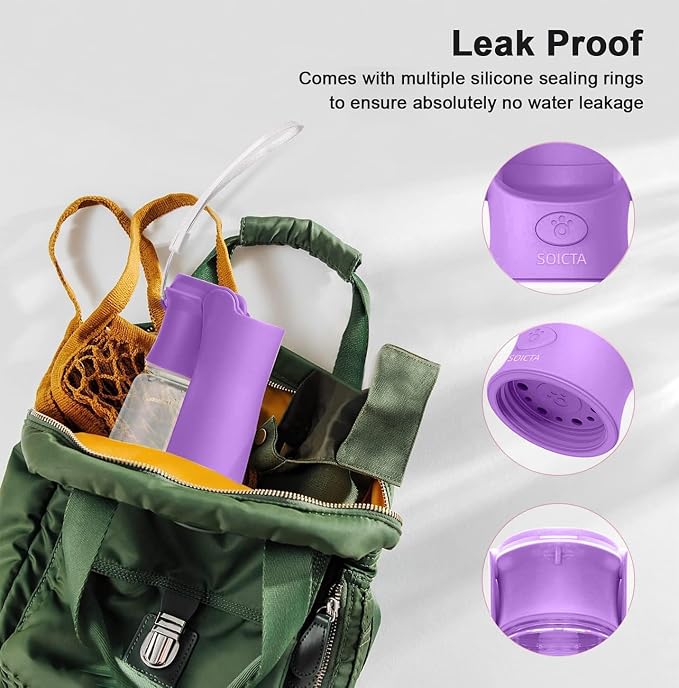 Portable Dog Small Animals Water Bottle for Walking 19 OZ or 12 OZ Pet Water Bottles for Puppy Medium Large Dogs Little Animals Water Dispenser Dog Small Animals Water Bowl - Image 2