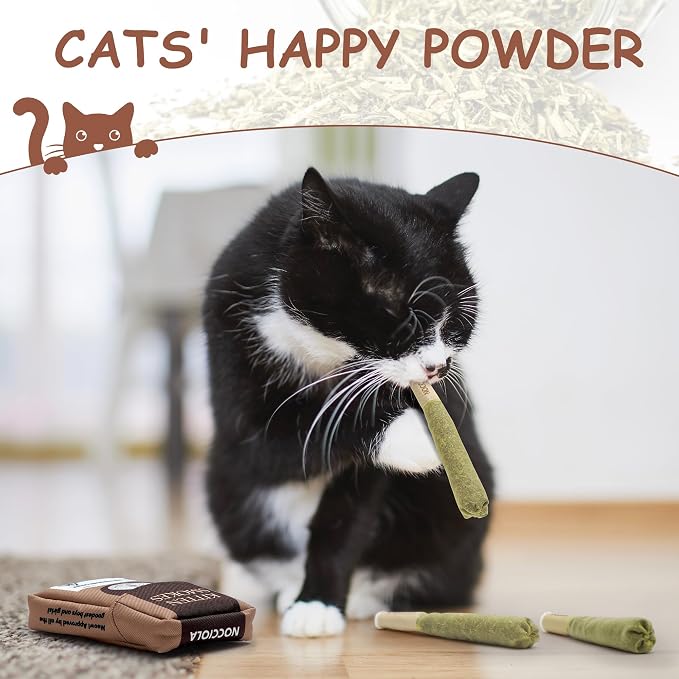 Nocciola 3 Pack Catnip Toys for Cats, Funny Cat Toys Filled with 100% Pure Organic Catnip, Safe Kitten Teething Chew and Kicker Toys, Stress Relieving Fun for Indoor Cats, Brown - Image 3