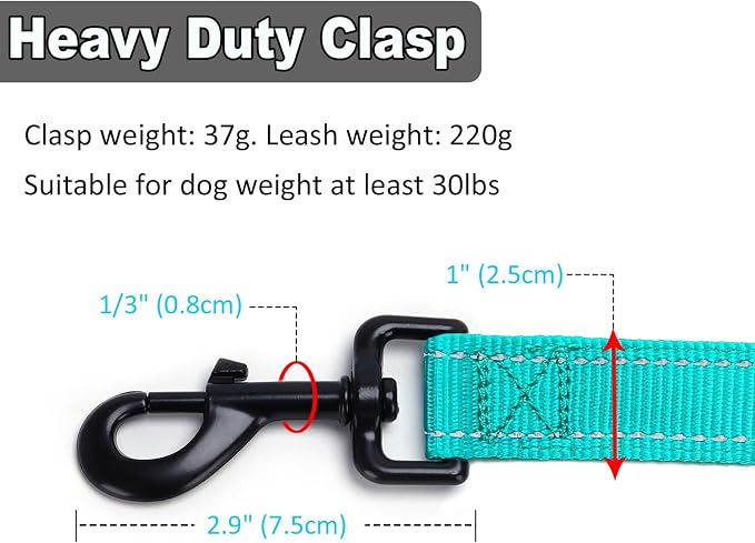 3 Handle Dog Leash 10FT Triple Handle Reflective Large Medium Dog | Multi Handles Heavy Duty Training Lead with Padded Traffic Handles for Control and Safety - Image 4