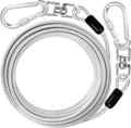 jenico Dog Tie Out Cable: 50 ft Dog Leads for Yard Heavy Duty | Dog Chain Leash for Small Large Dogs Up to 500 lbs - Outdoor Dog Runner Tether for Yard Camping Backyard by jenico