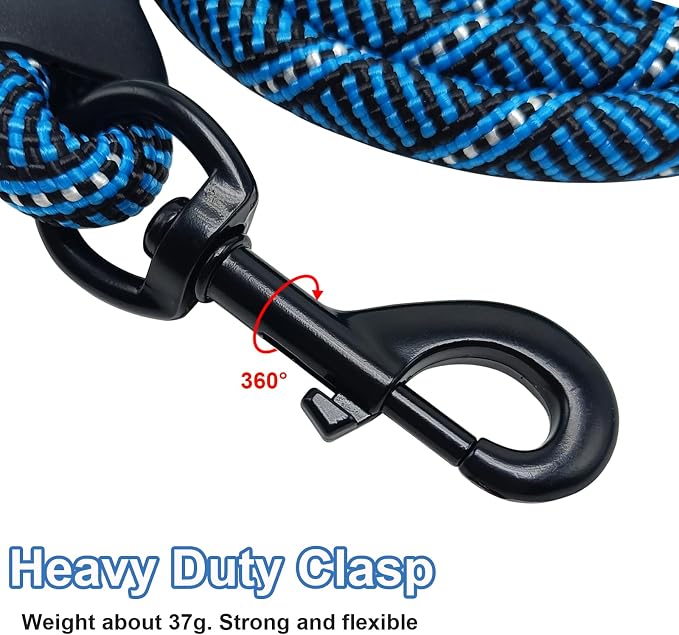 MayPaw Rope Dog Leash 3/6/8/10/12/15/20/30 FT, Heavy Duty Nylon Pet Leash, Soft Padded Handle Thick Lead Leashes for Large Medium Dogs (1/2" * 6', Blue Black) - Image 2
