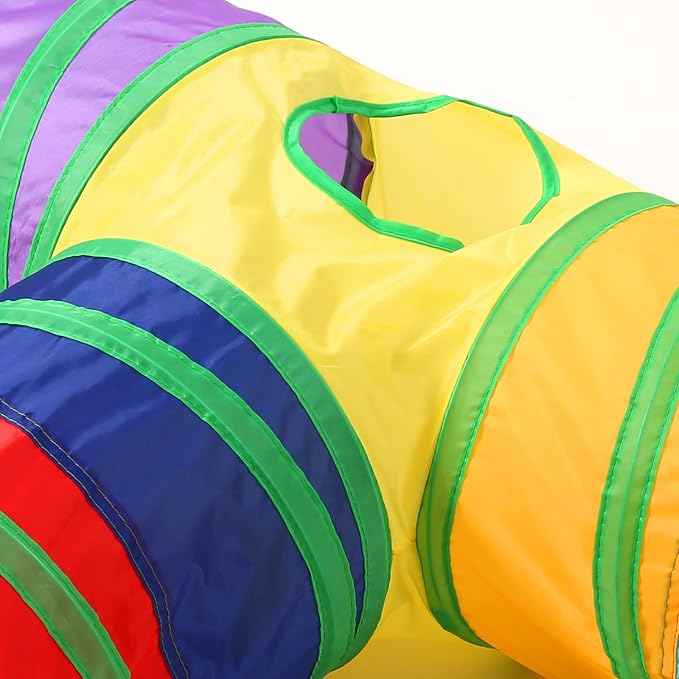 Pet Cat Tunnel, T-3 Way Tunnels for Indoor Cats, Collapsible Pet Tunnel for Kitten, Puppy, Rabbit, 25cm-Wide Tunnels, Durable & Breathable, with Peek Hole Toy Ball - Image 5