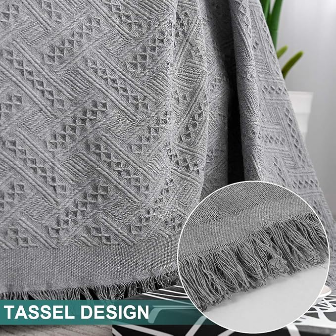 MYSKY HOME Couch Cover Sofa Covers for 2 Cushion Couch Sofa Protector Geometrical Couch Cover Living Room Sofa Throws Sofa Slipcovers for Pets, Kids(Large, 71" x 102", Grey) - Image 5