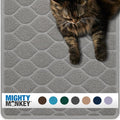 MIGHTY MONKEY Waterproof BPA Free Cat Litter Box Trapping Mat, Easy Clean Floors, Textured Backing, Soft on Sensitive Kitty Paws, Cats Accessories, Less Waste, Stays in Place, 35x23, Slate Gray by MightyMonkey
