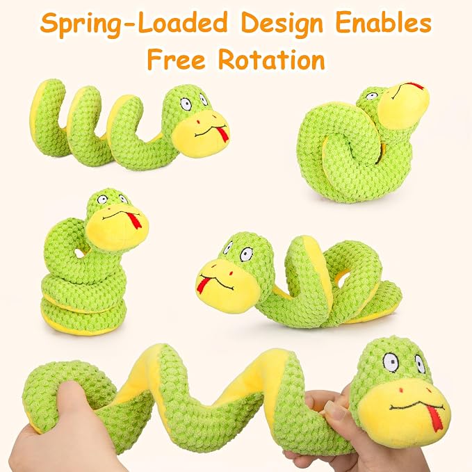 Retro Shaw 14"Snake Cat Toys Catnip Interactive Toy for Indoor Cats Kittens | Crinkle Sound Teething Chew Cleaning Cat Nip Kitty Kicker Soft Stuffed Plush Boredom Relief Spring-Loaded Bite-Resistant - Image 3