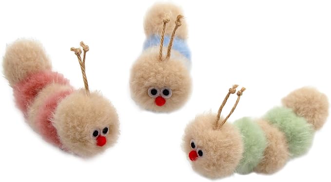 Jumpaws Interactive Natural Catnip Toy, with Rattle, Bite Resistant, for All Ages Indoor Cat, Shape of Caterpillar, Kitten Toy (Small/ 3 Pck/Cat Toy) - Image 6