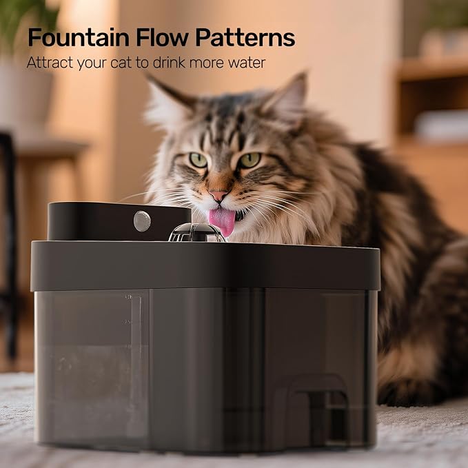 2026 Latest Cat Water Fountain, No Filter Cotton, App Monitoring Wastewater Separation Wireless Pet Fountain, 5000mAh Battery & Plug-in, 3L/101oz Water Dispenser for Cats Indoor, 2.4G Wi-Fi - Image 9