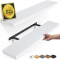 BAYKA White Floating Shelves 22.5in, Set of 2, Wall Mounted for Wall Decor | Easy Install, 22lbs Max Load, Hidden Bracket, Shelving for Bathroom Bedroom Kitchen Office Storage, Multi-Wall Compatible by Bayka