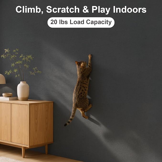 Small Cat Scratcher, 23.6x11.8 Cat Scratch Furniture Protector | Trimmable, No-Shedding Cat Scratch Pad with Self-Adhesive Backing for Climbing, Protects Walls and Couch, Dark Gray - Image 6