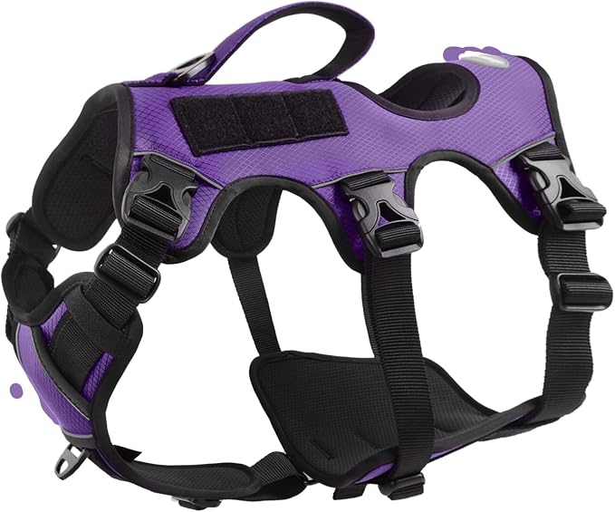 AUROTH Escape Proof No Pull Dog Harness - Soft Padded Reflective Adjustable Vest with Lift Handle - Medium Size by AurothPets