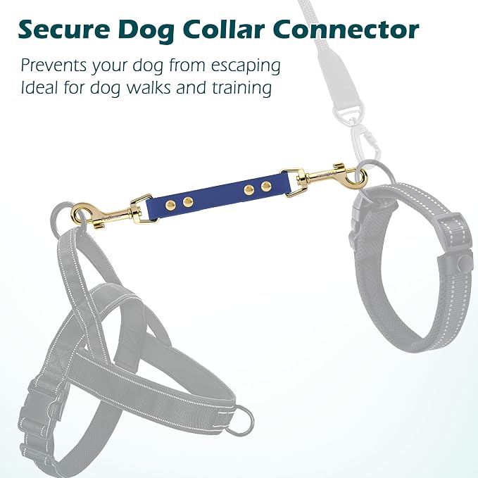 PetBonus Dog Collar Safety Clip, Waterproof Backup Safety Strap | Prong Collar to Harness Connector, Escape Proof, Odor Proof, Easy to Clean, Double Ended Clasp for Training Walking, Blue - Image 5