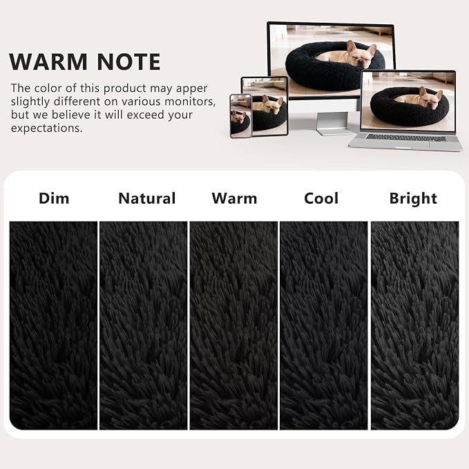 MIXJOY Orthopedic Dog Bed Comfortable Donut Cuddler Round Pet Beds Ultra Soft Washable Dog and Cat Cushion (20''/23''/30'') (27'', Black) - Image 8