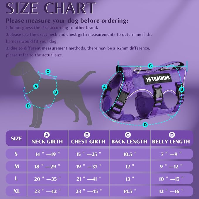WINSEE Escape Proof Dog Harness with Double Handle+4 Removable Patches | Service Working Molle Harness with Double Handle for Large Dogs, Tactical Pet Reflective Vest for Walking Hiking Hunting - Image 5