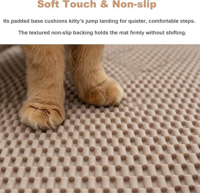 Cat Litter Mat, 35"x23" Large Litter Trapping Mat for Litter Box | Waterproof, Non-Slip Kitty Pad, Urine-Resistant, Scatter Control, Cut to Fit - Image 3