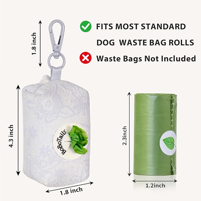 Morning Glory Dog Poop Bag Holder for Leash, Stylish Waste Bag Dispenser with Secure Clip, Durable Lightweight Dog Walking Accessory, Portable Poop Bag Carrier Fits Standard Rolls - Blue - Image 3