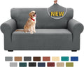 XINEAGE Stretch Jacquard Loveseat Cover, Non Slip Sofa Slipcover for Dog | High-Stretch Fabric. Wear-Resistant, Pet Friendly. Easy Install & Washable for Living Rooms, Offices.Light Gray by XINEAGE