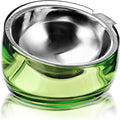 Felli Pet Oblik Acrylic Raised Dog Food Water Bowl Stainless Steel Slanted Oval Dish for Short Leg Puppy & Small Medium Pet, Elevated Tilted Metal Feeder(Jade, 1.5 Cups Oval Dish) by Felli