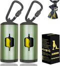 Metal Dog Poop Bag Holder 2-Pack w/Leash Clip|Durable Scratch-Resistant Aluminum|30 Bags+6 Accessories（Dark Green） by SHAOUMAN