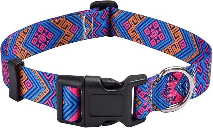 Mihqy Dog Collar for Large Dogs, Fashion Design, Orange Ethnic Style,L | Neck Fit 14.9"-24.8", Multiple Patterns，4 Sizes for Small Medium Large Dogs, Comfortable for Walks and Outdoor Hikes by Mihqy