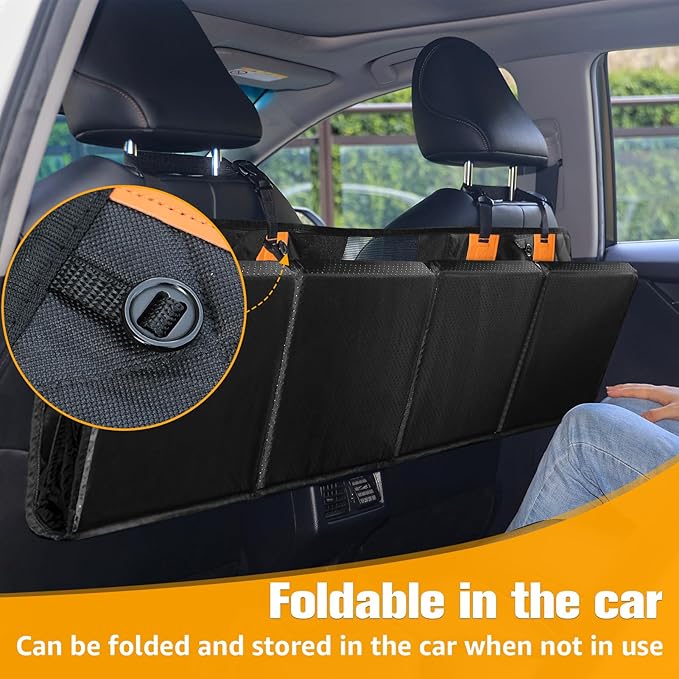 PETICON Dog Car Seat Cover for Back Seat, Hard Bottom Back Seat Extender | Rear Seat Pet Cover for Dogs - Supports 400lbs, Waterproof and Scratch Resistant Dog Hammock with Mesh Window For Cars & SUVs - Image 5