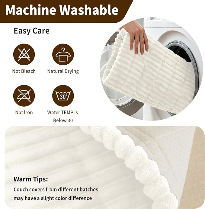 Leakproof Couch Cover for Dogs, Non Slip Washable Sofa Protector | Stain-Resistant Window Seat Cushions Chair Mat Car Seat Cover for Kids Pets (Off-White 27.6" x 70.9") - Image 8